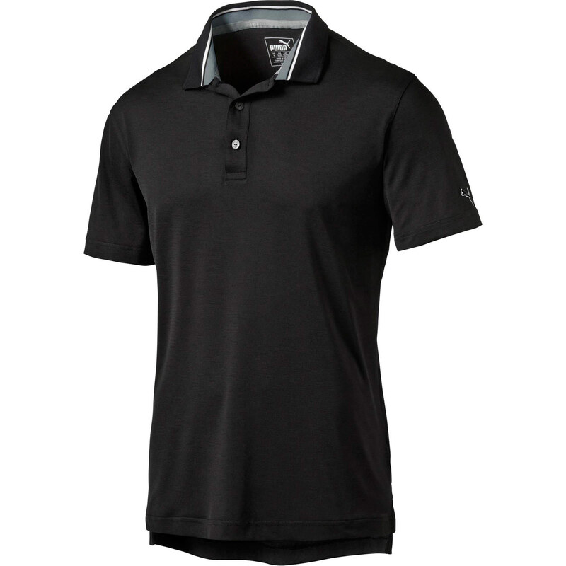 Puma: Herren Golfshirt / Polo-Shirt Tailored Tripped Polo, schwarz, verfügbar in Größe L