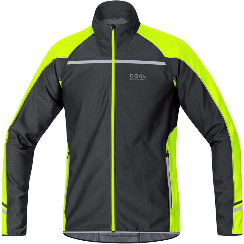 Gore Running Wear: Herren Laufjacke Mythos 2.0 WS SO ZO Light Jacket schwarz/neongelb, schwarz, verfügbar in Größe S