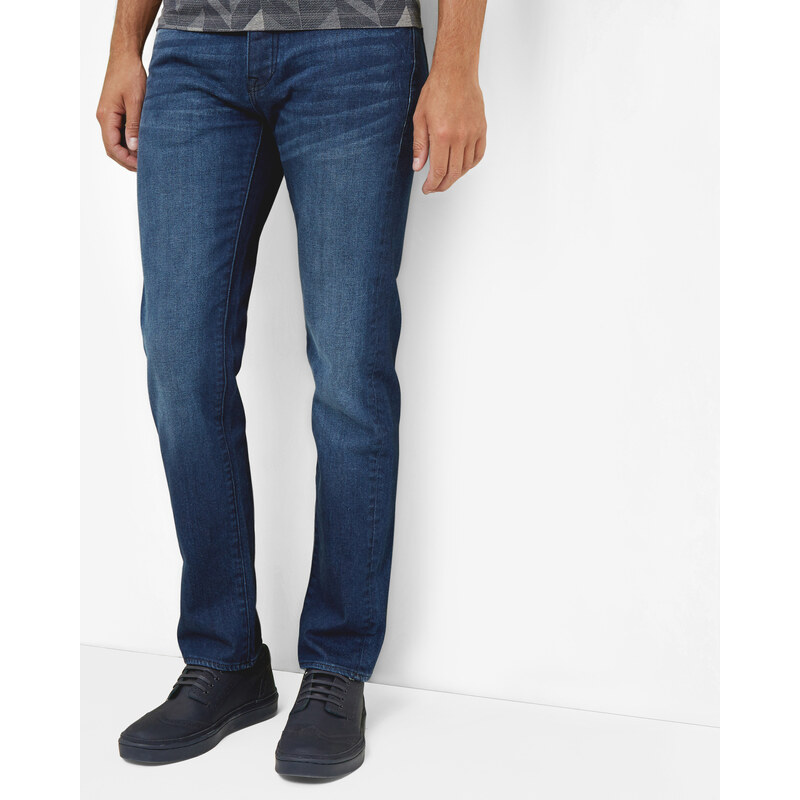 Ted Baker Straight Fit Jeans mit Waschung Mittlere Waschung