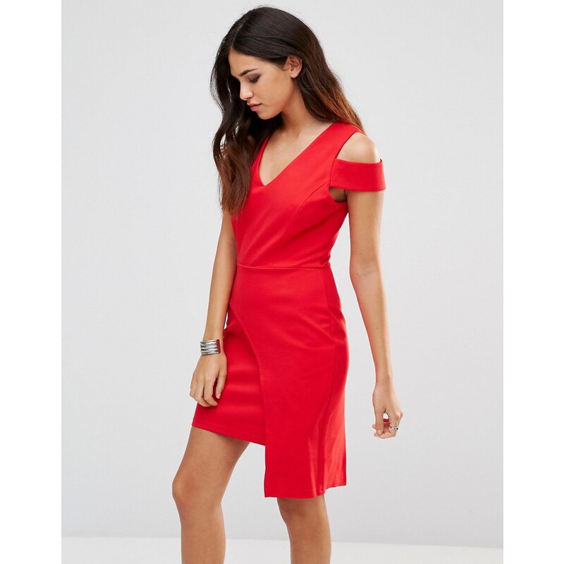 Adelyn Rae - Rotes Kleid mit Cut-out am Rock - Rot
