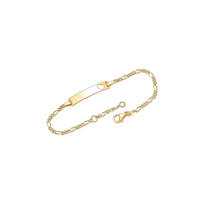 Unique Jewelry 925er Silber Armband vergoldet Herz mit Gravur ID1001-G-SL