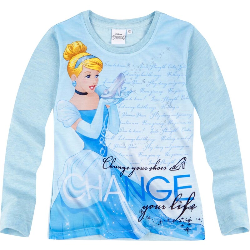 Disney Princess Langarmshirt hellblau in Größe 92 für Mädchen aus Vorderseite: 100% Polyester 100% Baumwolle