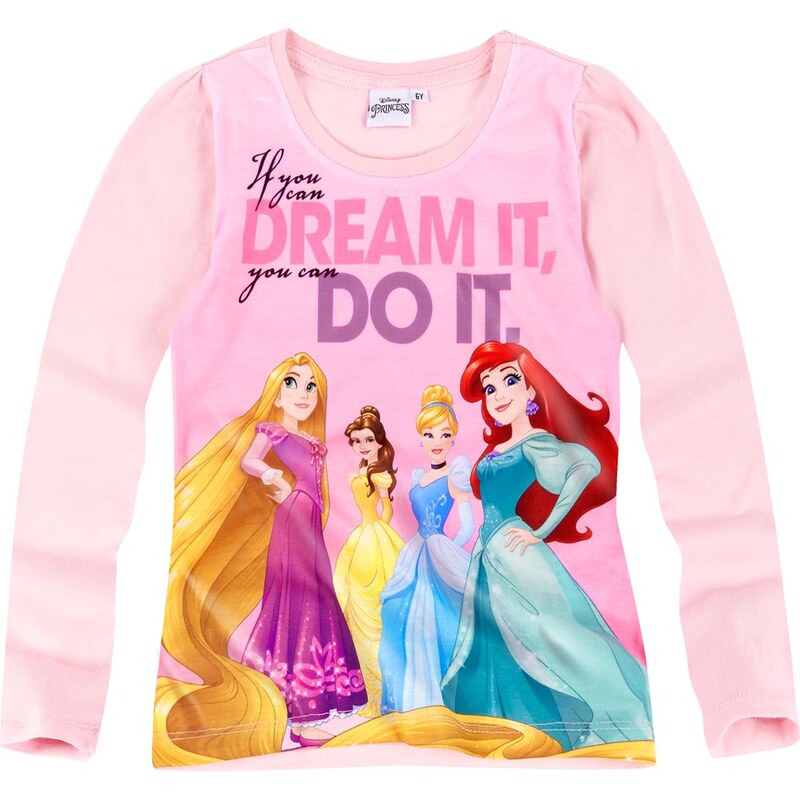 Disney Princess Langarmshirt rosa in Größe 92 für Mädchen aus Vorderseite: 100% Polyester 100% Baumwolle