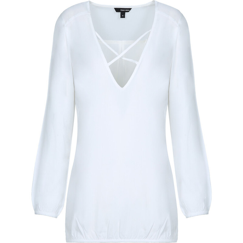 Tally Weijl Weißer Pullover mit Criss-Cross Details