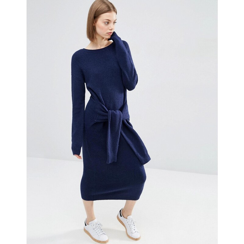 ASOS - Pulloverkleid mit Schnürung - Marineblau