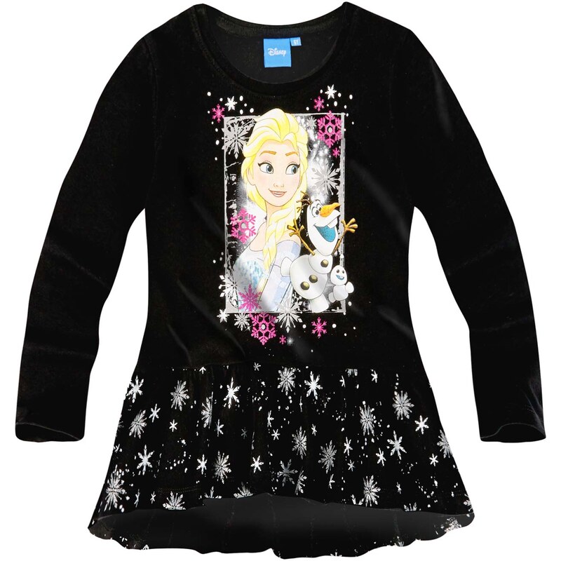 Disney Die Eiskönigin Langarmshirt schwarz in Größe 104 für Mädchen aus 100% Baumwolle