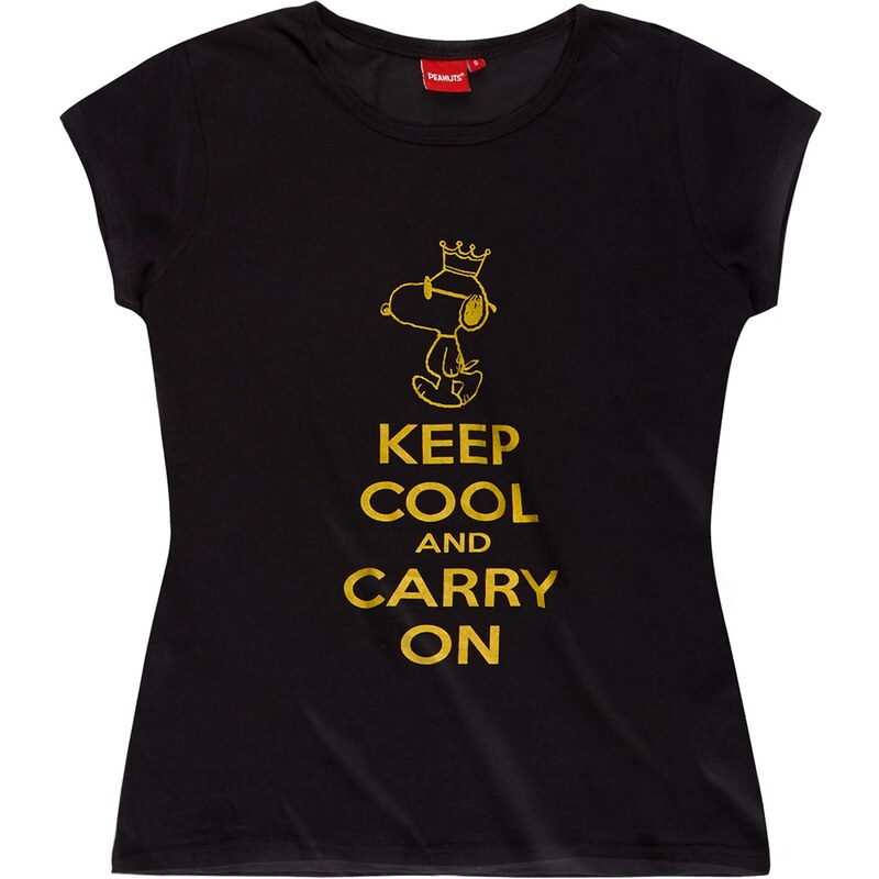 Snoopy T-Shirt schwarz in Größe S für Damen aus 100% Baumwolle