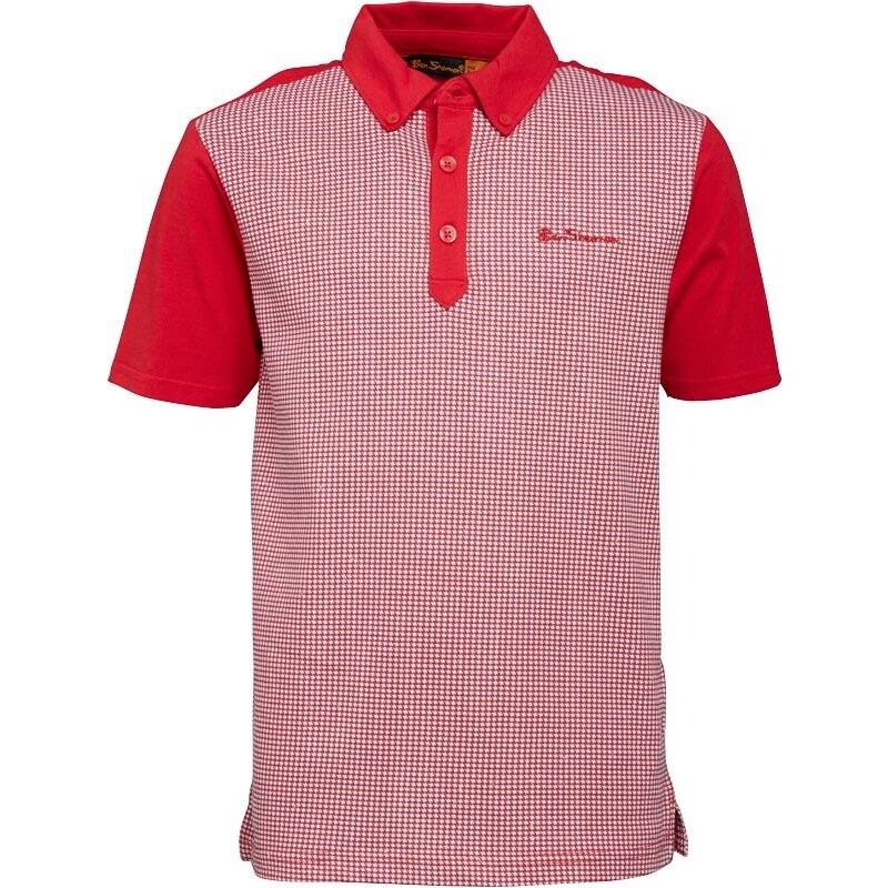 Ben Sherman Junior Dogtooth Print Polo Rosso Red