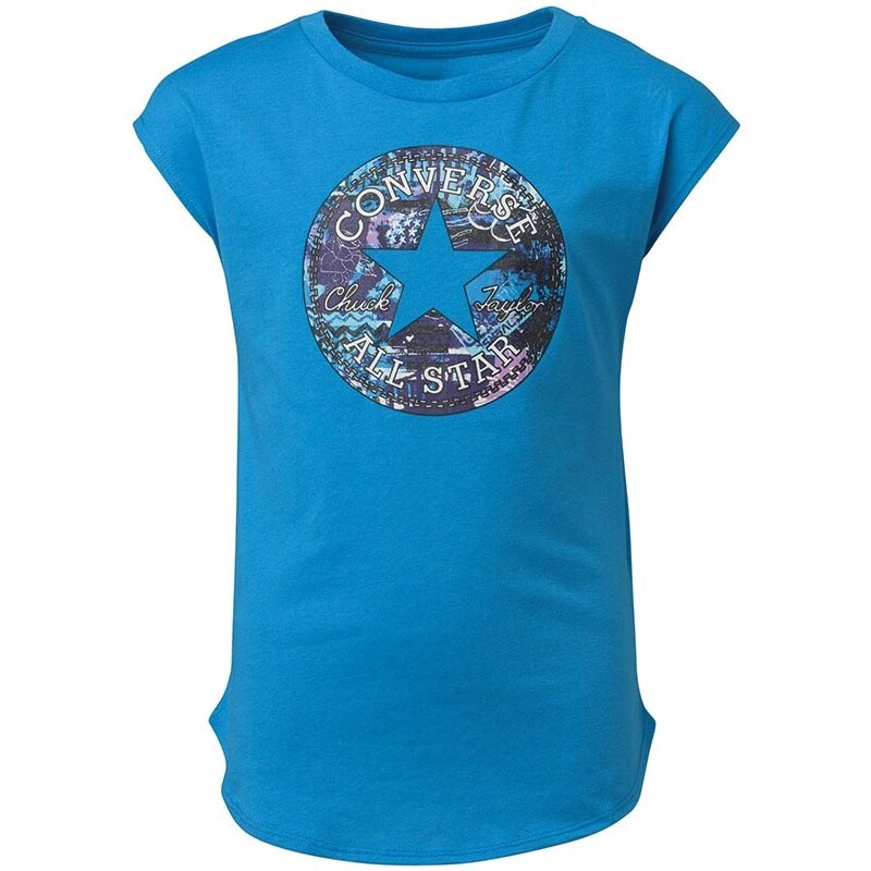 Converse Girls Dropped Shoulder Fitted T-Shirt Spraypaint Blue