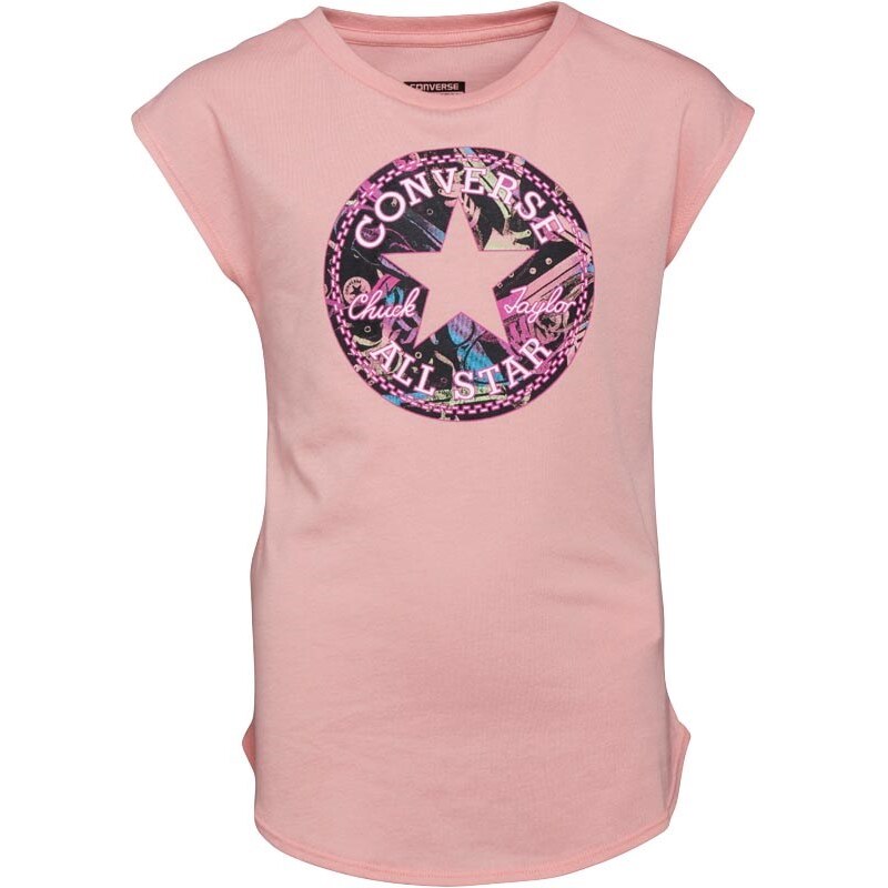 Converse Girls Dropped Shoulder Fitted T-Shirt Daybreak Pink