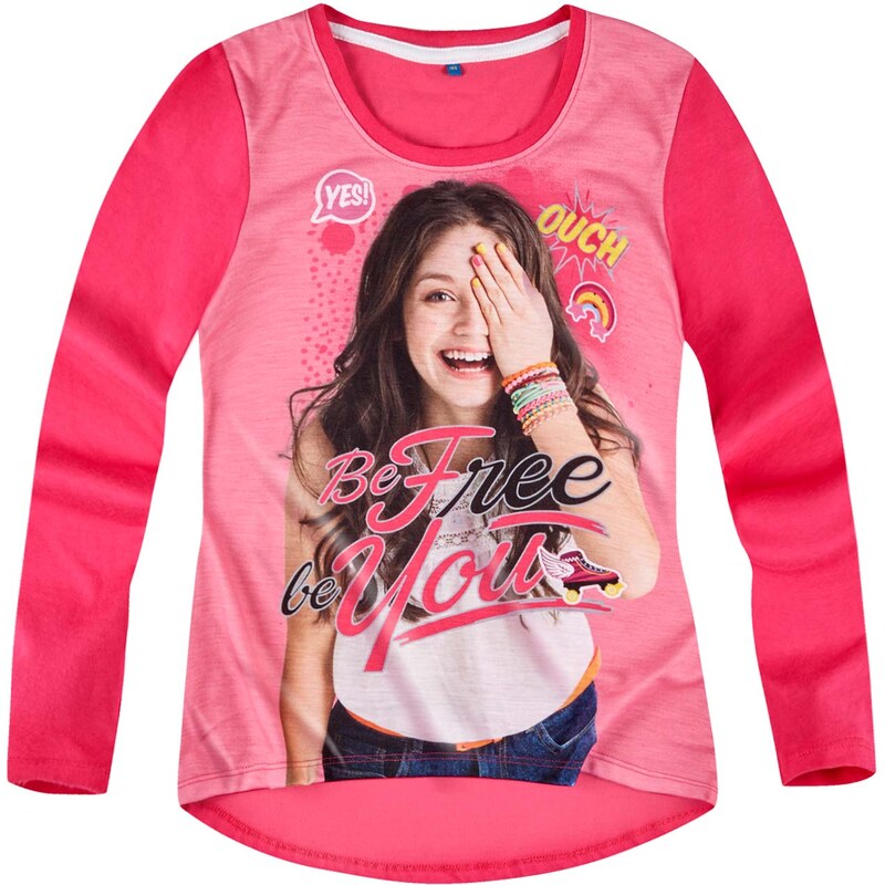 Disney Soy Luna Langarmshirt pink in Größe 128 für Mädchen aus 100% Baumwolle Vorderseite: 100% Polyester