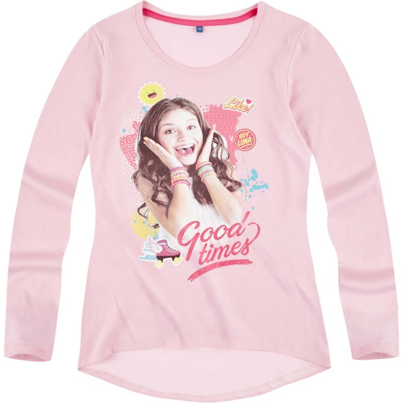 Disney Soy Luna Langarmshirt rosa in Größe 128 für Mädchen aus 100% Baumwolle