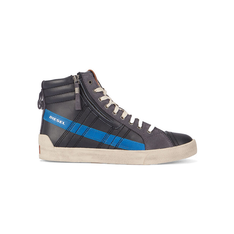 DIESEL Hohe Sneaker D String Plus in Schwarz und Blau