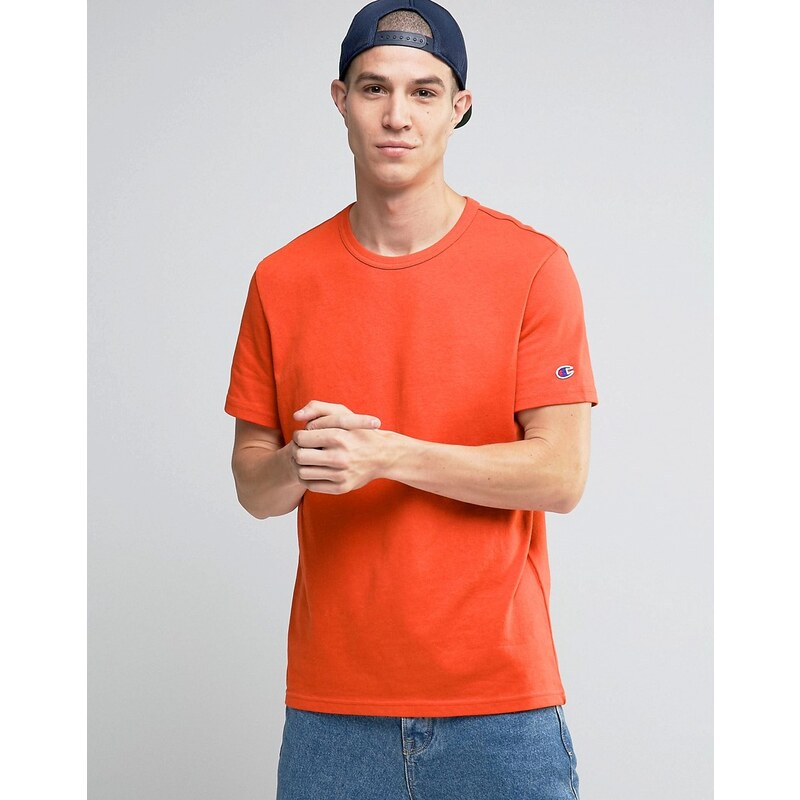 Champion - T-Shirt mit kleinem Logo - Orange