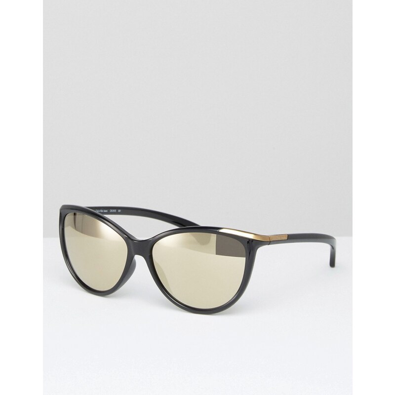 Calvin Klein CK Jeans - Sonnenbrille in Katzenaugenform - Schwarz