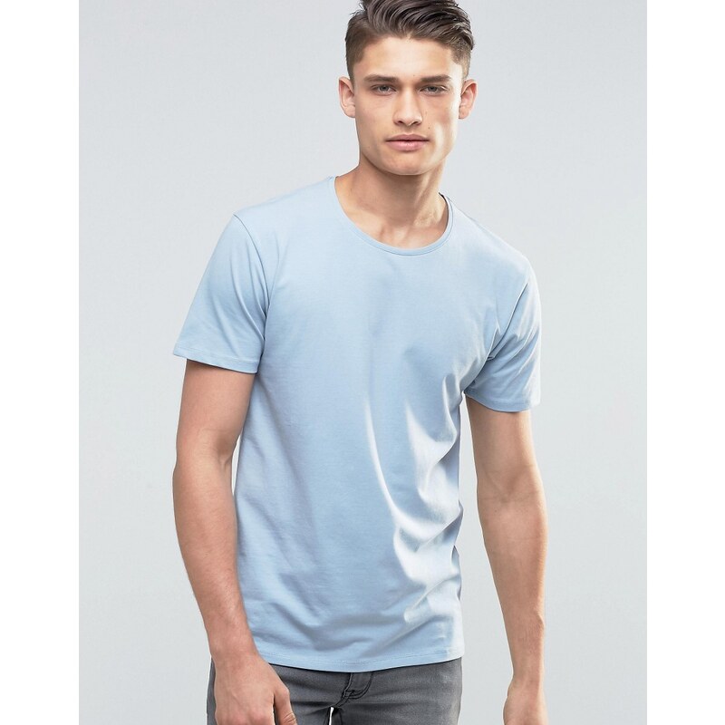 Selected Homme - T-Shirt mit Rundhalsausschnitt - Blau