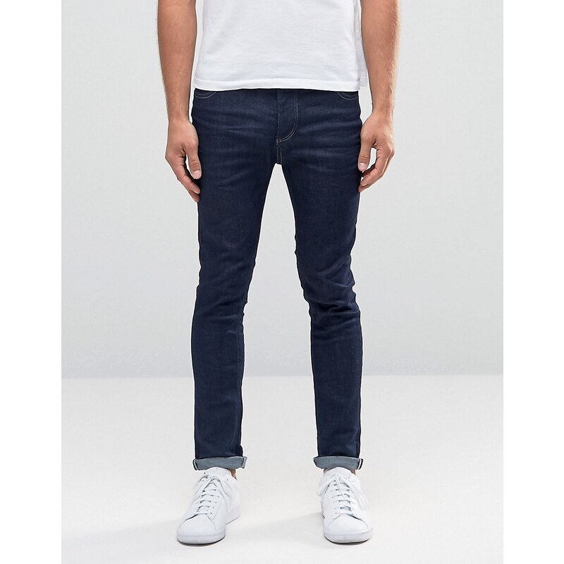 Selected Homme - Dunkelblaue Jeans in enger Passform - Blau