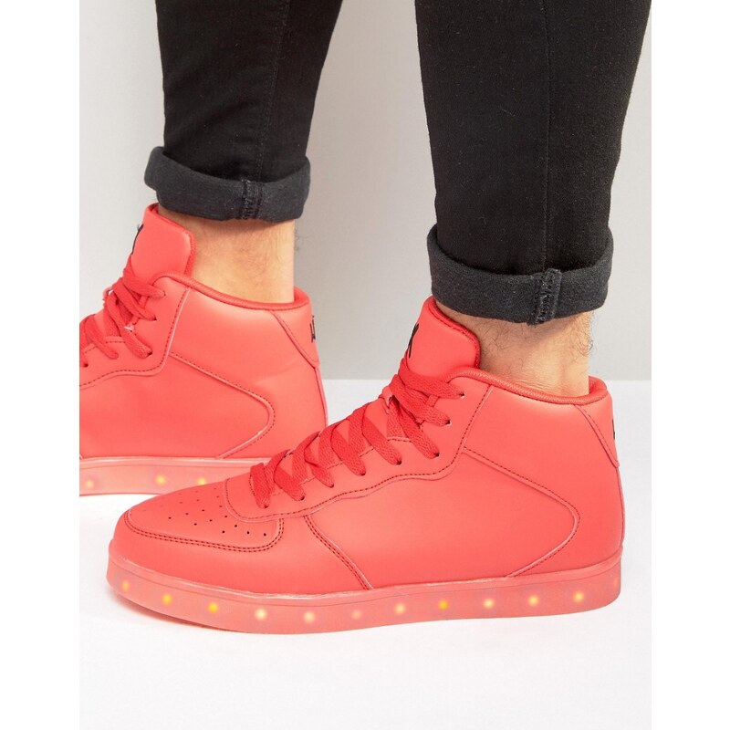 Wize & Ope - Hohe Sneaker mit LED - Rot