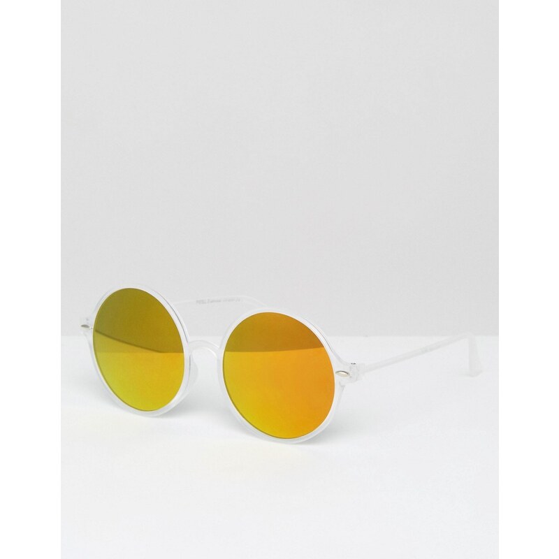 7X - Runde Sonnenbrille mit verspiegelten Gläsern - Transparent