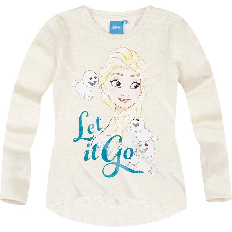 Disney Die Eiskönigin Langarmshirt beige in Größe 104 für Mädchen aus 100% Baumwolle