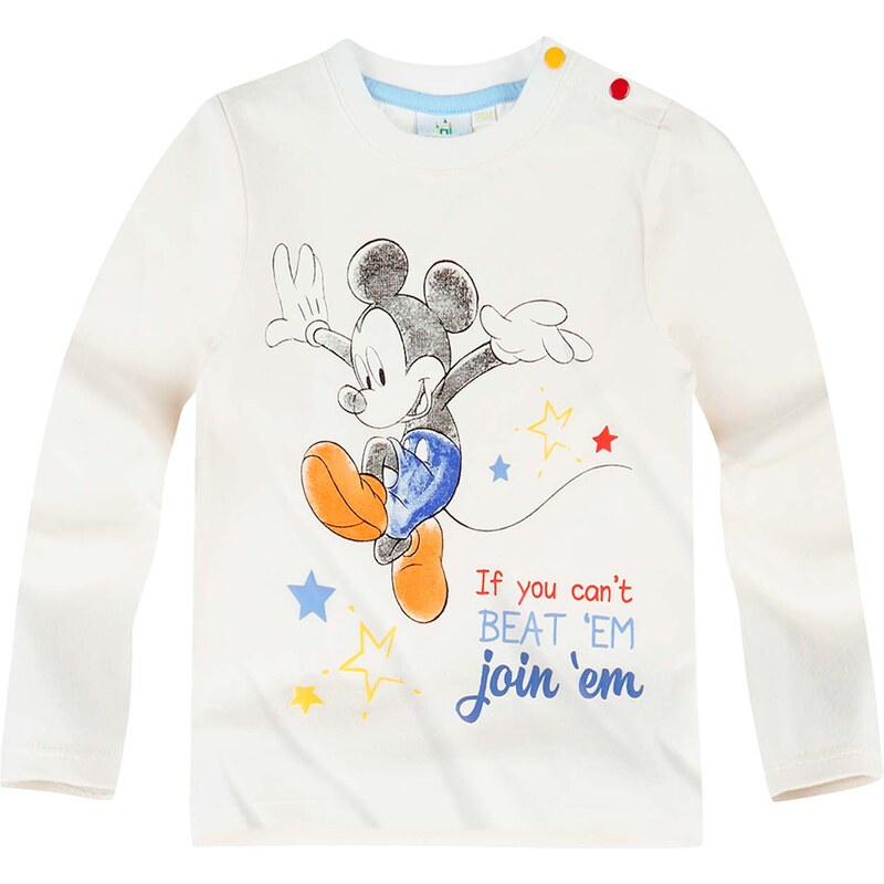 Disney Mickey Langarmshirt weiß in Größe 3M für Jungen aus 100% Baumwolle