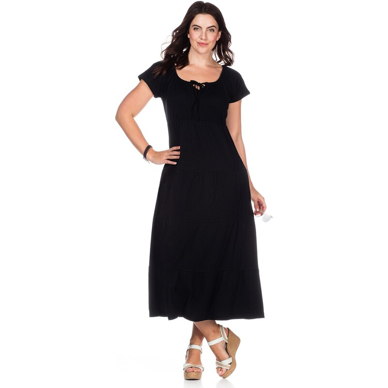 Große Größen: sheego Casual Kleid im Stufenschnitt, schwarz, Gr.40-58