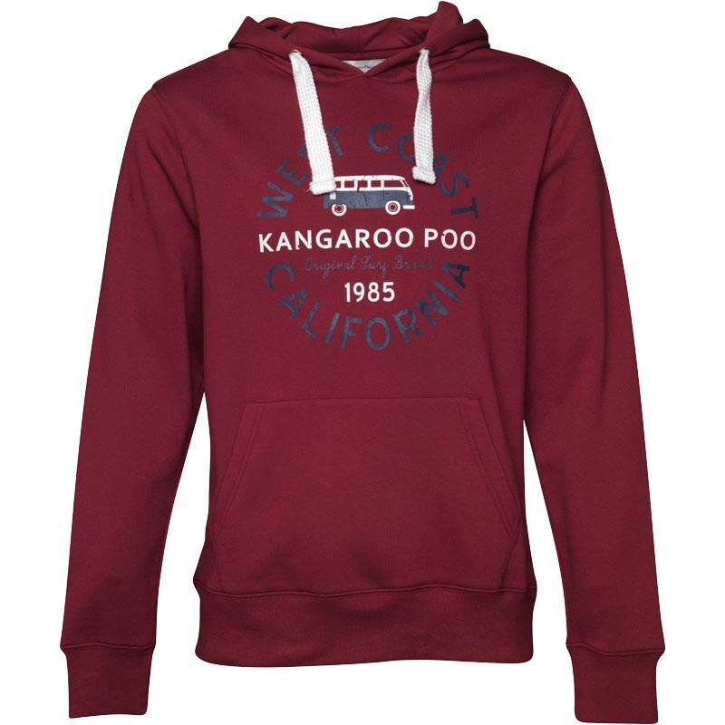 Kangaroo Poo Herren Kapuzentop Burgunderrot/Weiß/Dunkelblau