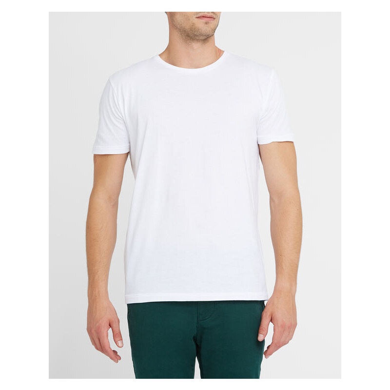 KNOWLEDGE COTTON APPAREL Weißes T-Shirt mit Rundhalsausschnitt aus Bio-Baumwolle