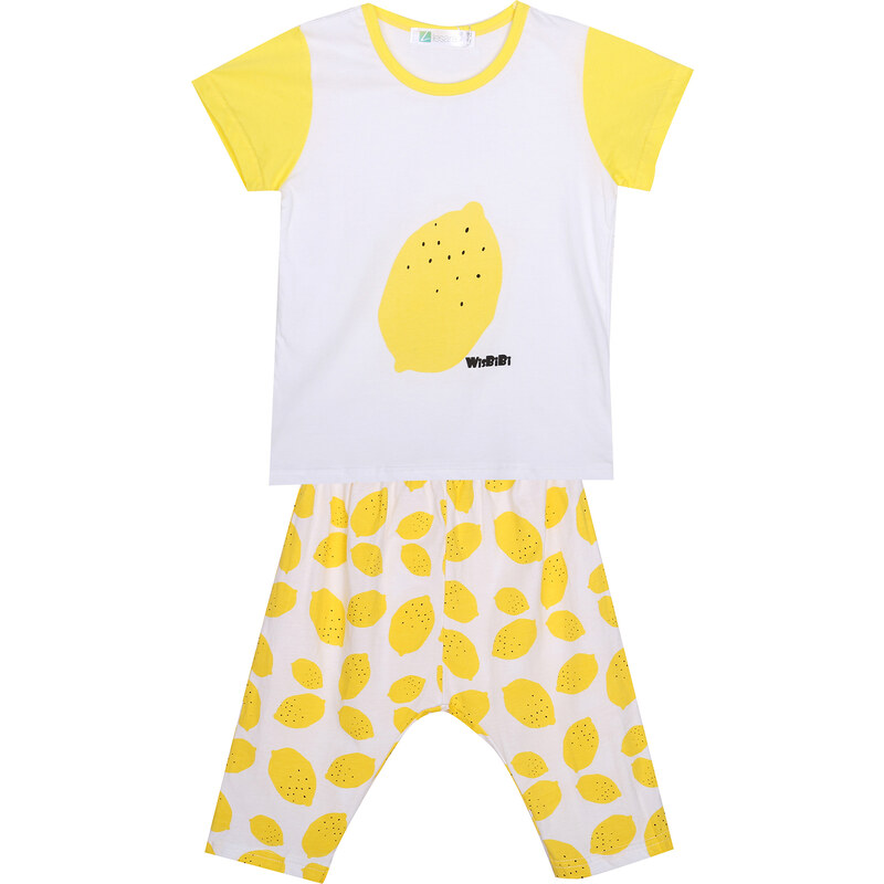 Lesara Kinder-Pyjama mit Zitronen-Print - 92