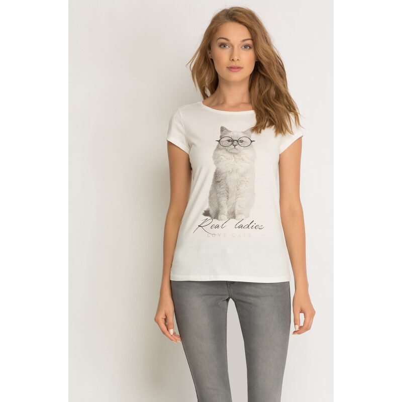 Orsay T-Shirt mit Katzen-Print