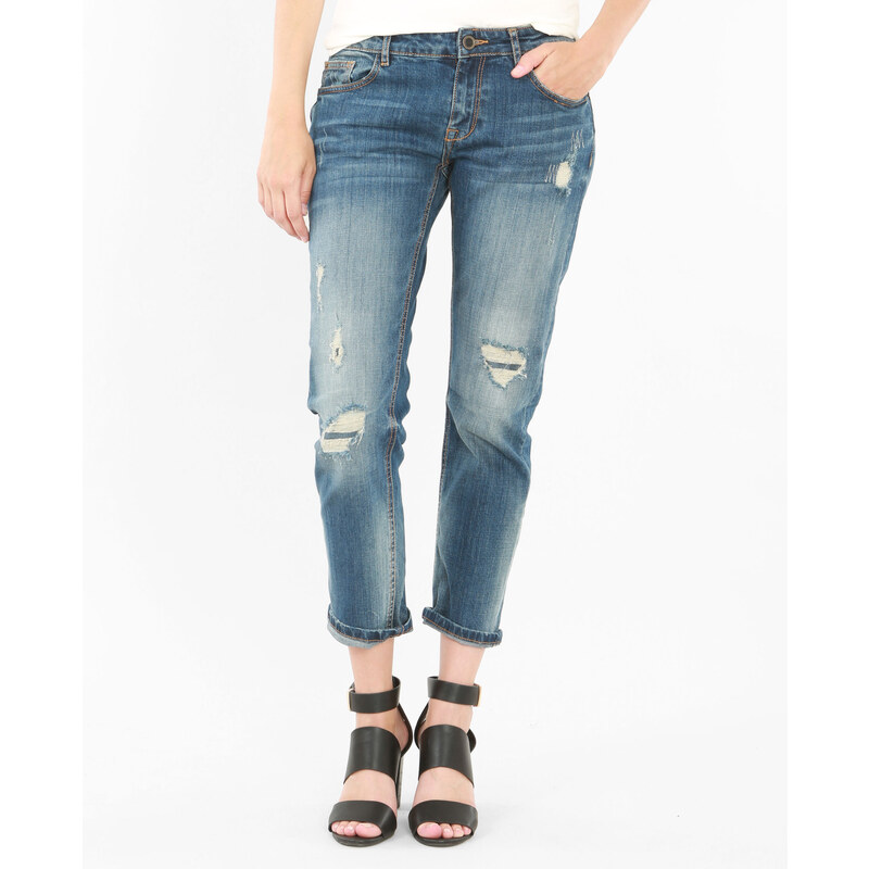 Destroy-Jeans relax-fit Denimblau, Größe 34 -Pimkie- Mode für Damen
