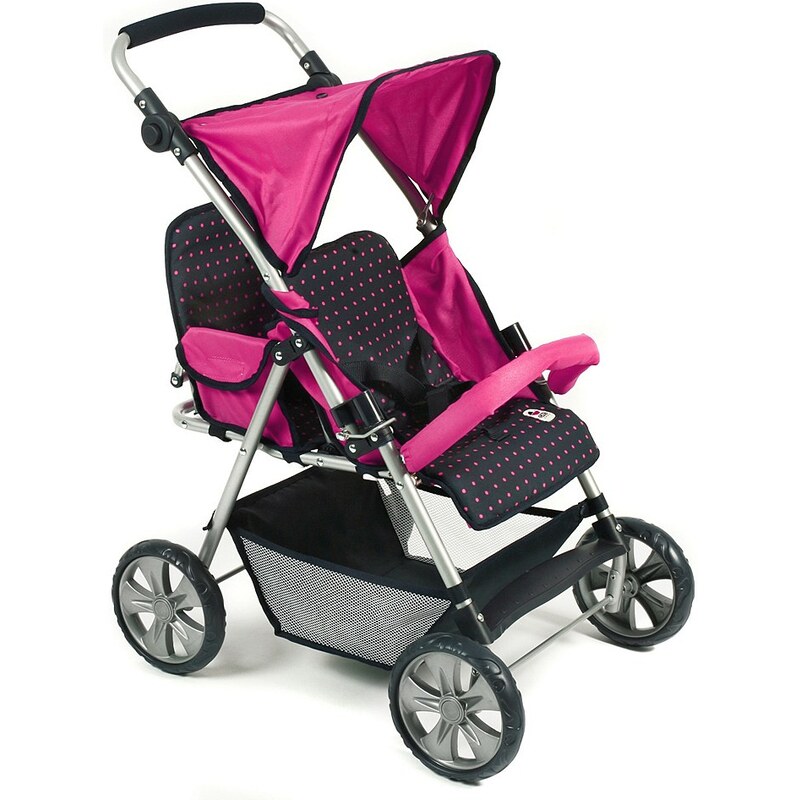 CHIC2000 Puppen Zwillingsbuggy, »TANDEM navy-pink«