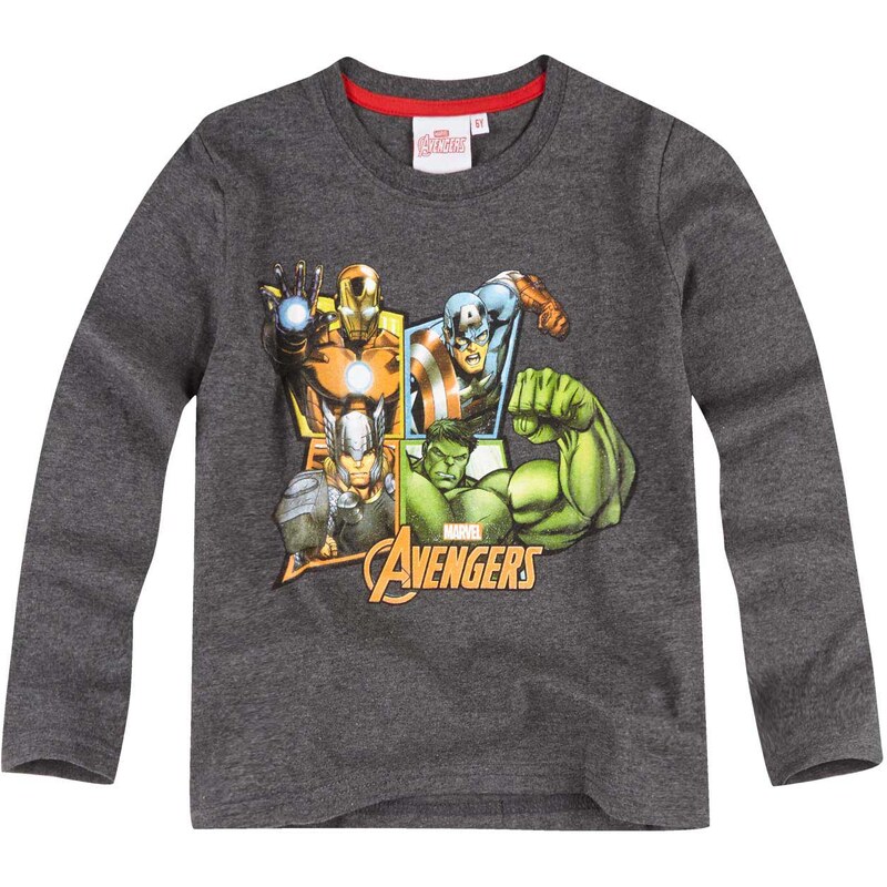 Avengers Assemble Langarmshirt grau in Größe 116 für Jungen aus 60 % Polyester 40 % Baumwolle