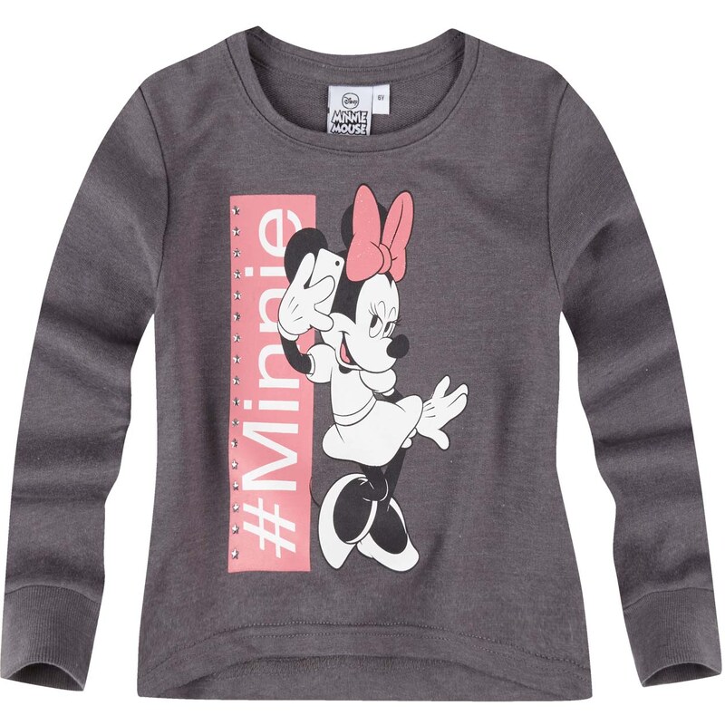 Disney Minnie Sweatshirt grau in Größe 104 für Mädchen aus 60 % Baumwolle 40 % Polyester
