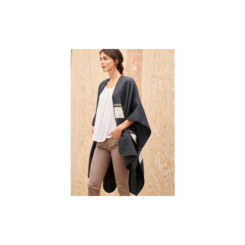 S.OLIVER PREMIUM Damen PREMIUM Blanket-Poncho in Oversize schwarz 1