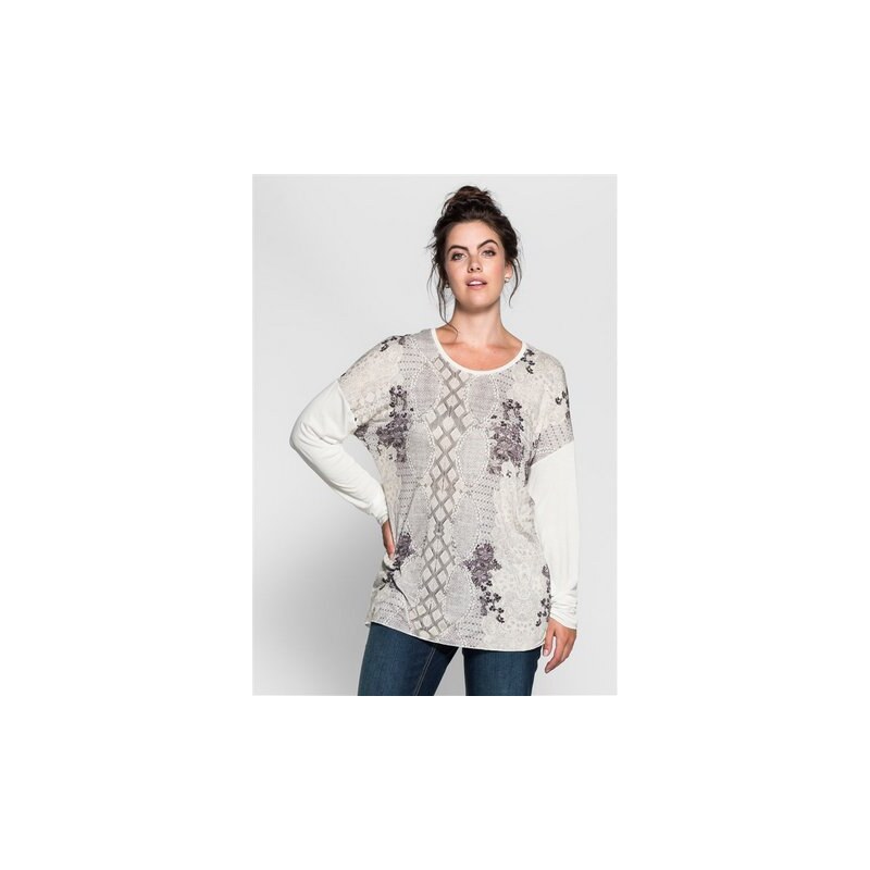 Damen Trend Oversize-Langarmshirt SHEEGO TREND weiß 44/46,48/50,52/54