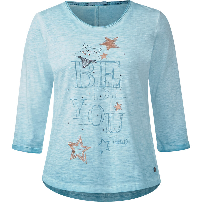 Cecil Shirt mit Sternenprint - glazed neptune blue, Herren