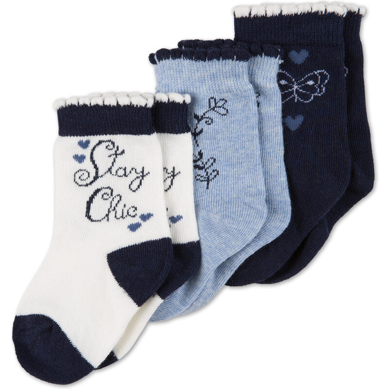 C&A Baby 3 Paar Baby-Socken in Blau / weiß