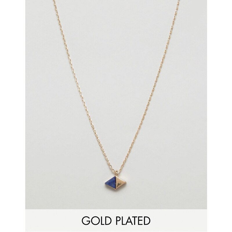 Nylon - Vergoldete Halskette mit Kristallen - Gold
