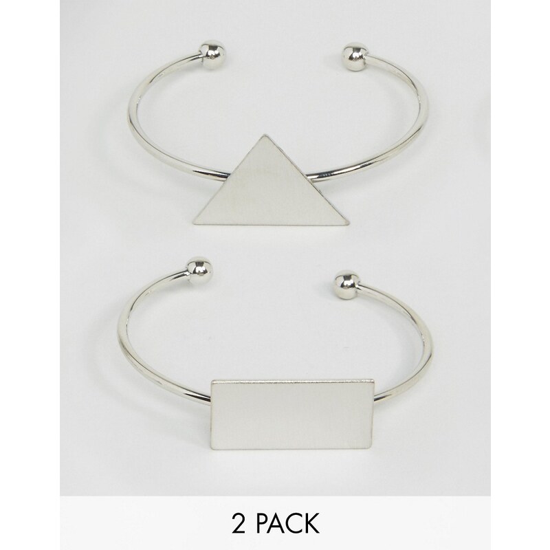 Nylon - 2er Pack geformte Manschetten - Silber