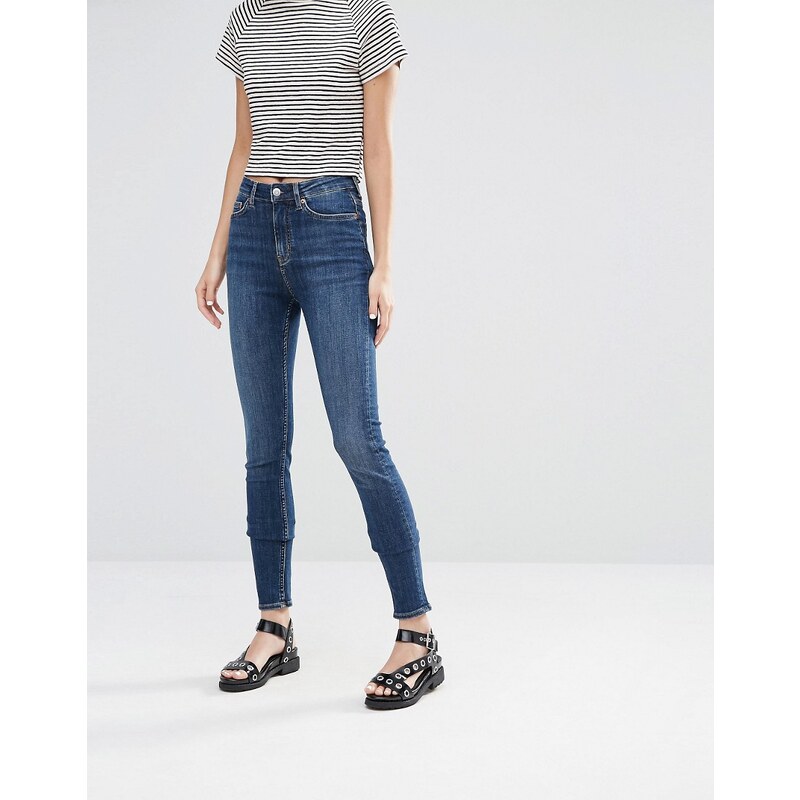 Weekday - Thursday - Skinny Jeans mit hoher Taille - Blau