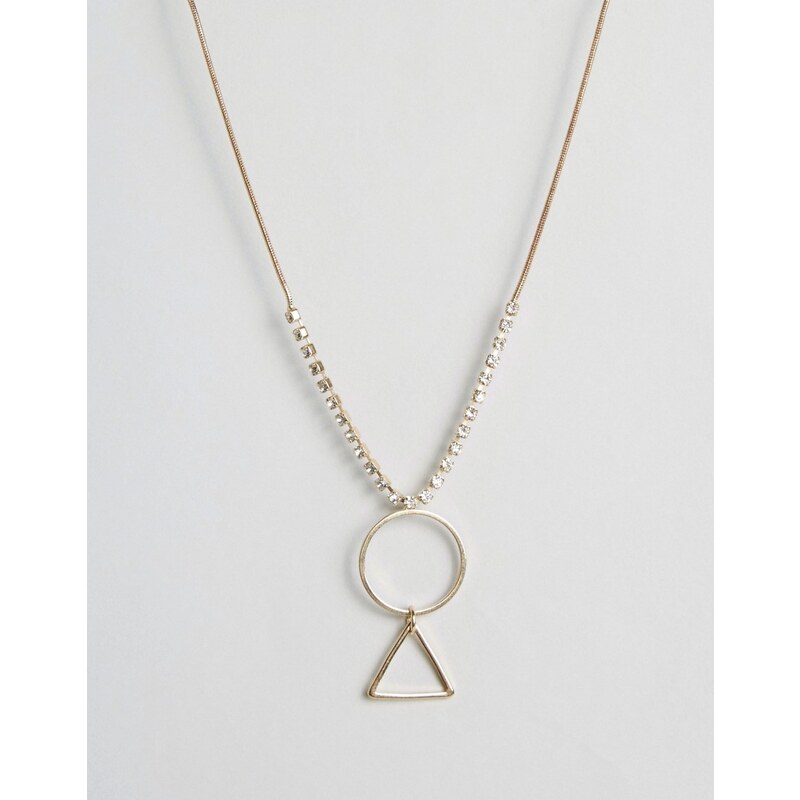 Nylon - Halskette mit geometrischem Anhänger - Gold