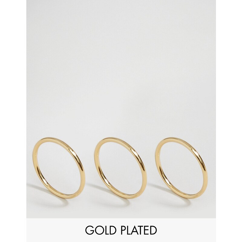 Pilgrim - Vergoldete Ringe im 3er Pack - Gold