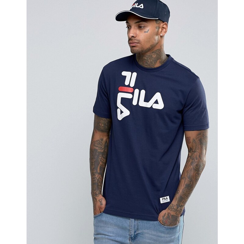 Fila Vintage Fila - Schwarzes T-Shirt mit Logos - Marineblau