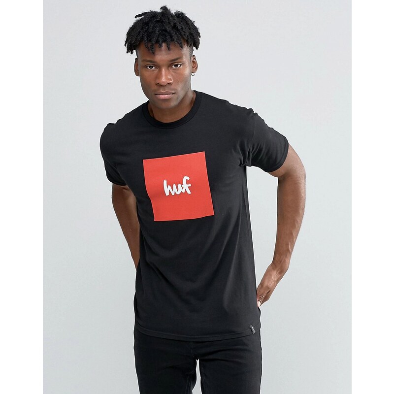 HUF X Chocolate - T-Shirt mit eckigem Logo - Schwarz