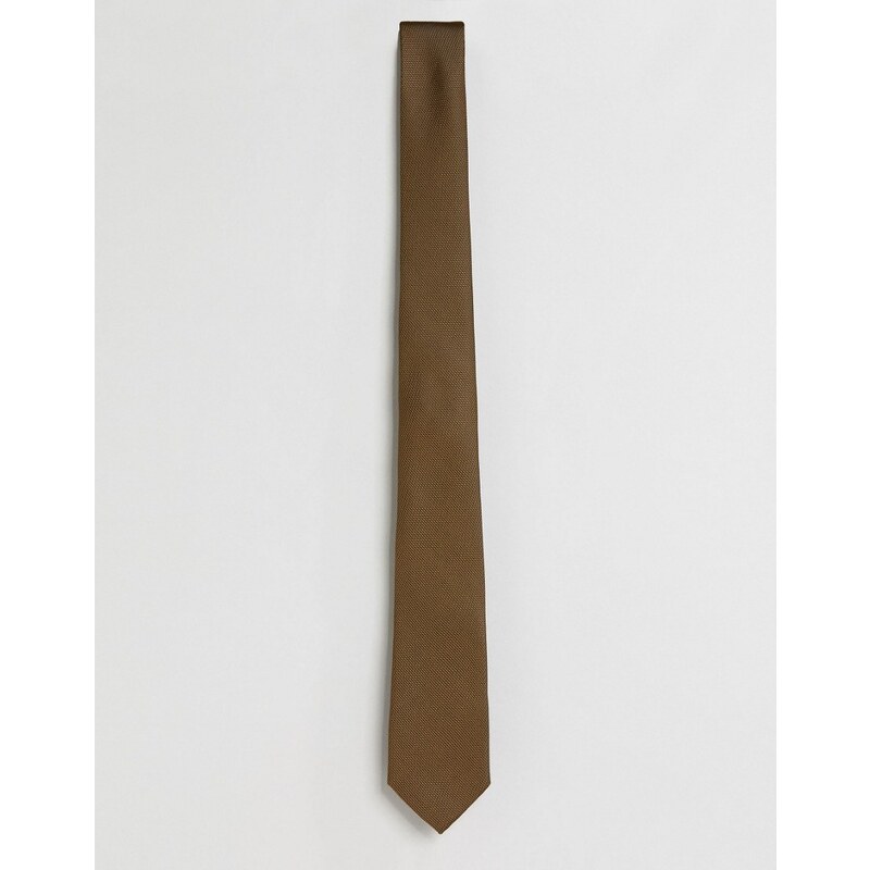 ASOS - Schmale braune Krawatte - Bronze