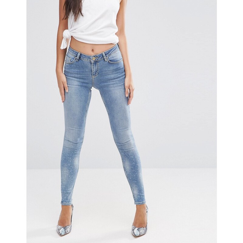 ASOS LISBON - Jeans mit mittelhohem Bund in Zoe-Waschung - Blau