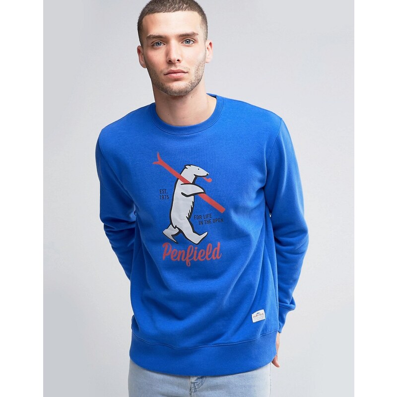 Penfield - Ski Bear - Blaues Sweatshirt mit Rundhalsausschnitt - Blau