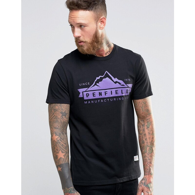 Penfield - Mountain - Logo-T-Shirt - Schwarz