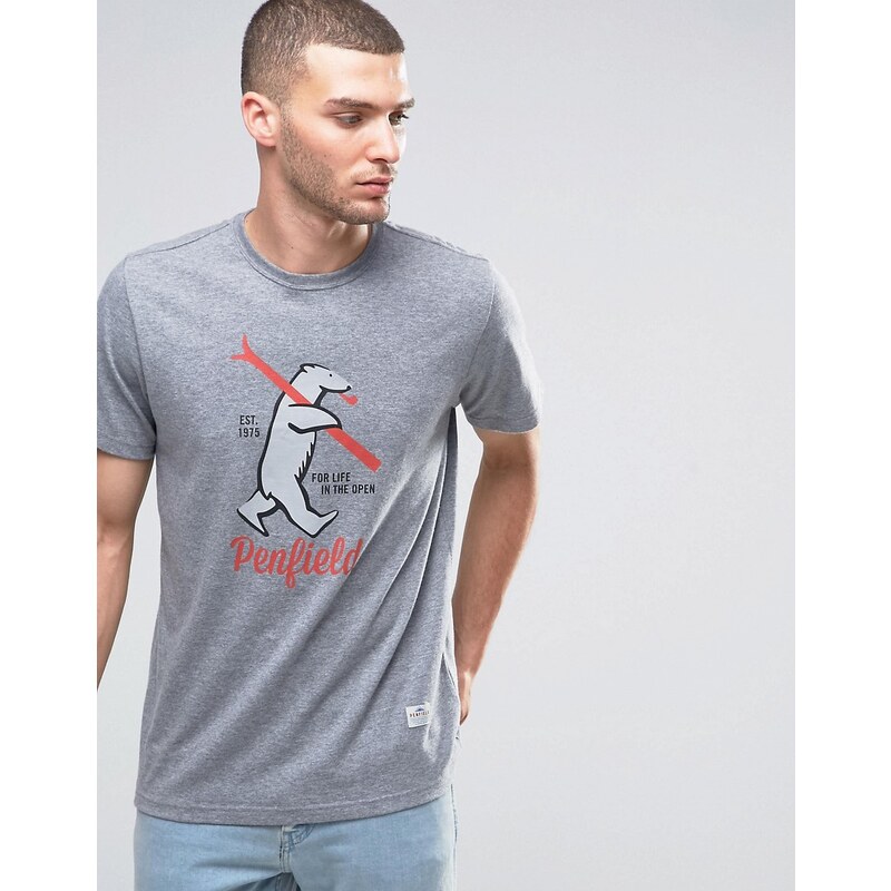 Penfield - Ski Bear - Logo-T-Shirt - Grau